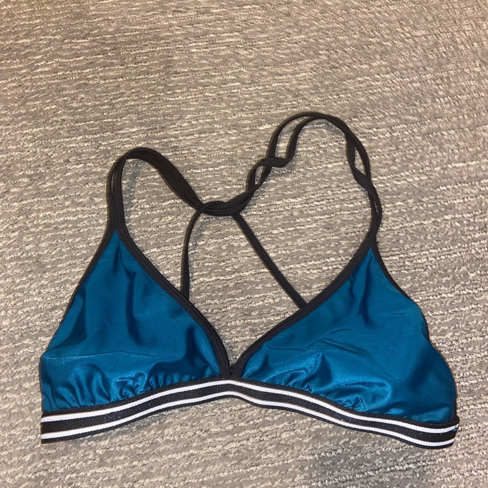 Blue bikini top, size medium